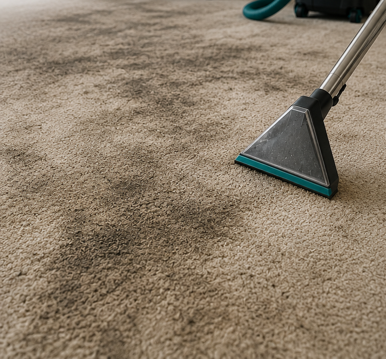 Deep carpet steam cleaning in a Lewisville home.
